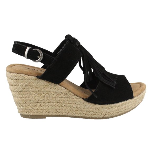 Minnetonka Shoes - Minnetonka Ashley II Leather Fringe Wedge Sandal